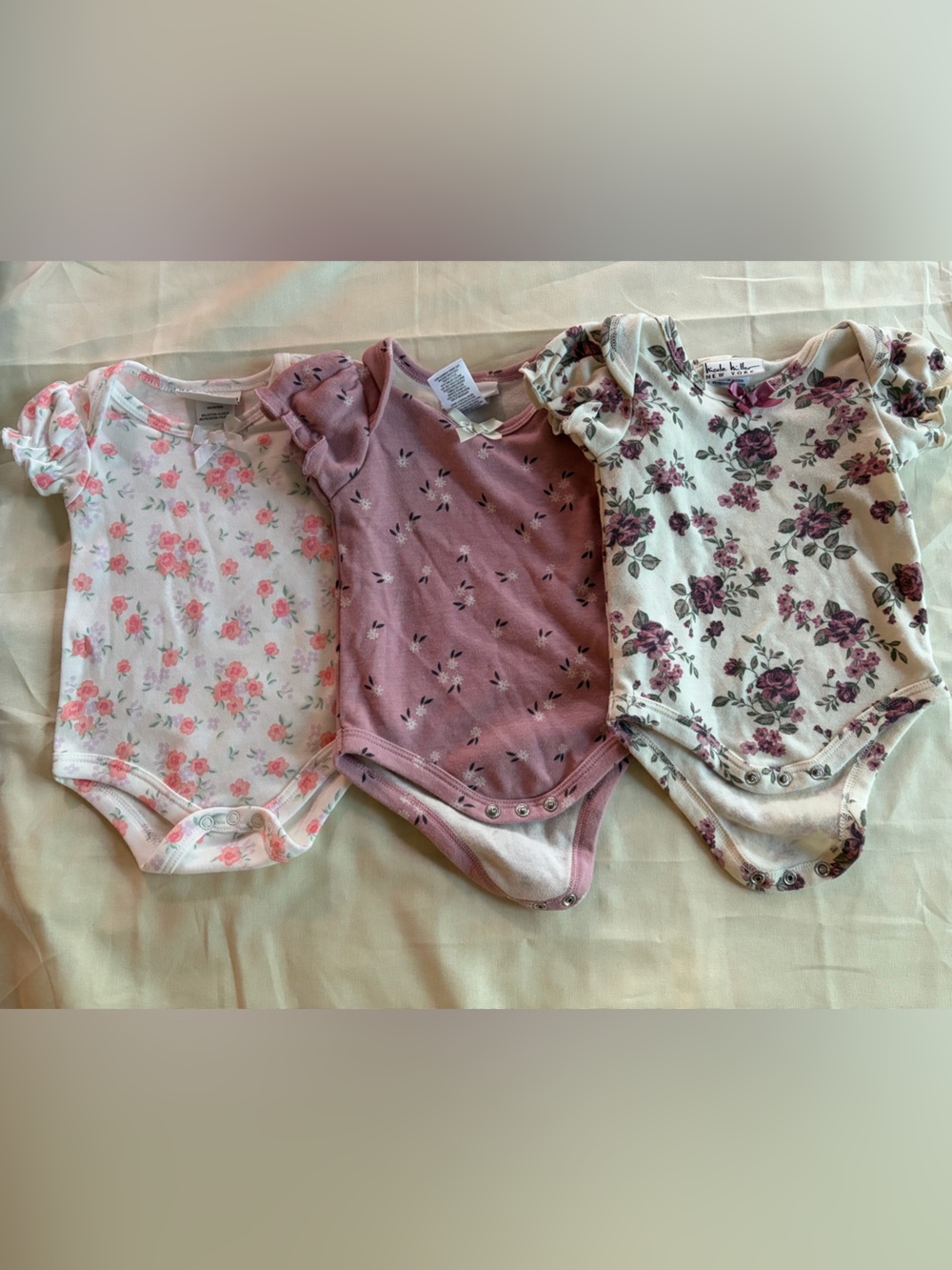 Nicole Miller Baby Girls Floral Short-Sleeve Bodysuit Set